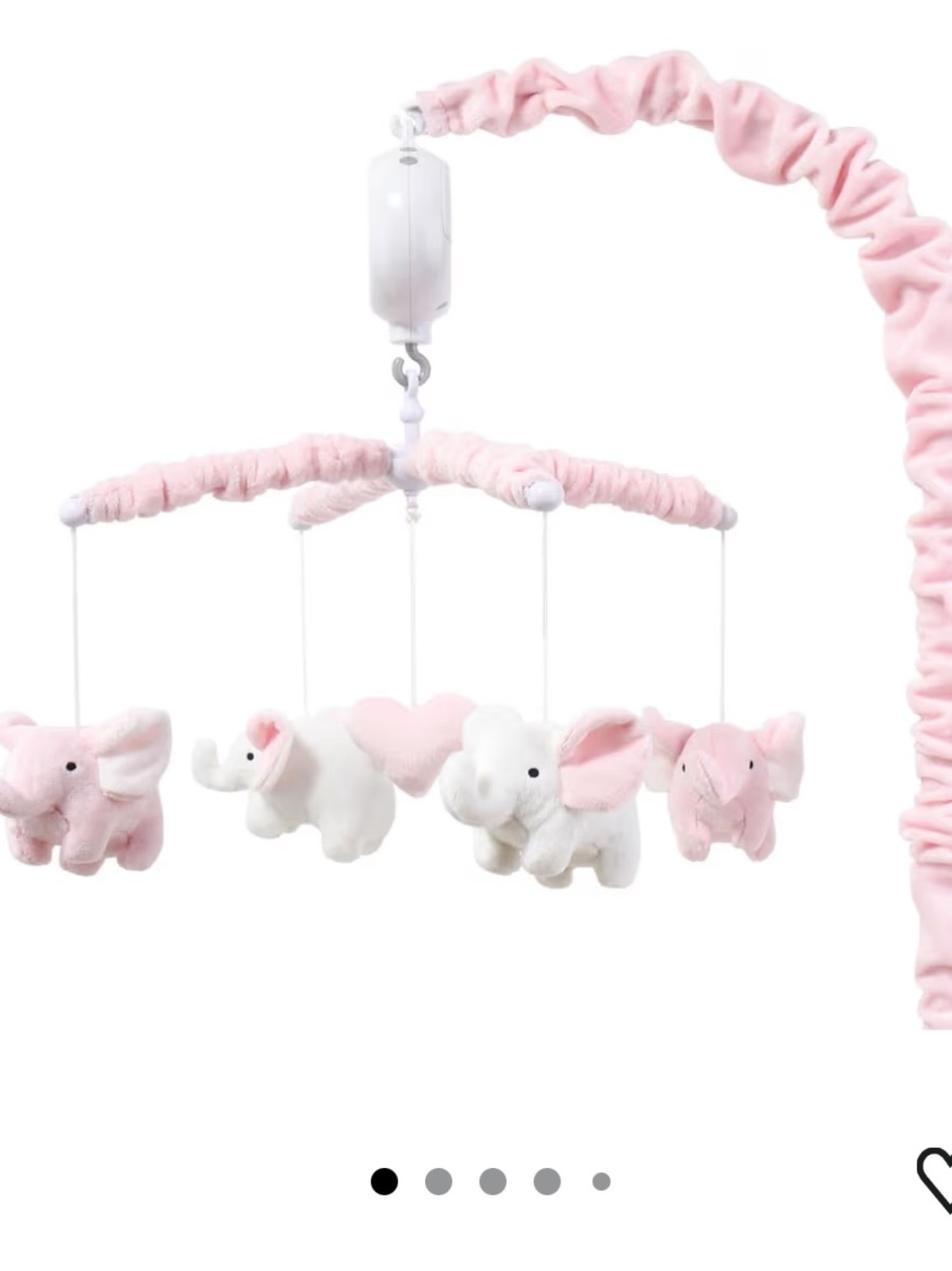 The Peanutshell Crib Baby Mobile - Soft Pink Elephants